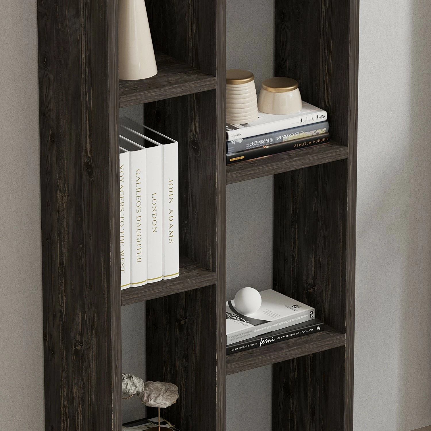 Raft librash Hanah Home, Tomi, ngjyrë antracit