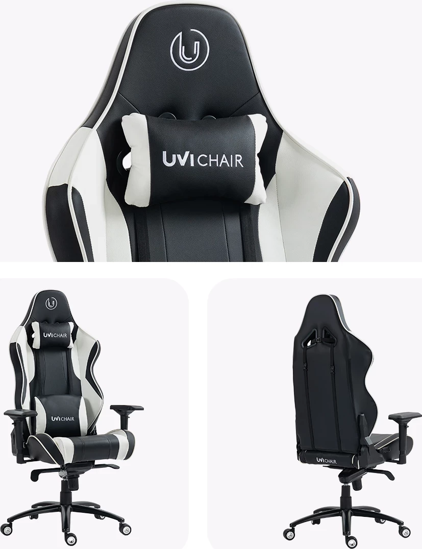Karrige gaming/zyre UVI Sport XL UVI9000, deri 185 kg, PU lëkurë, E bardhë