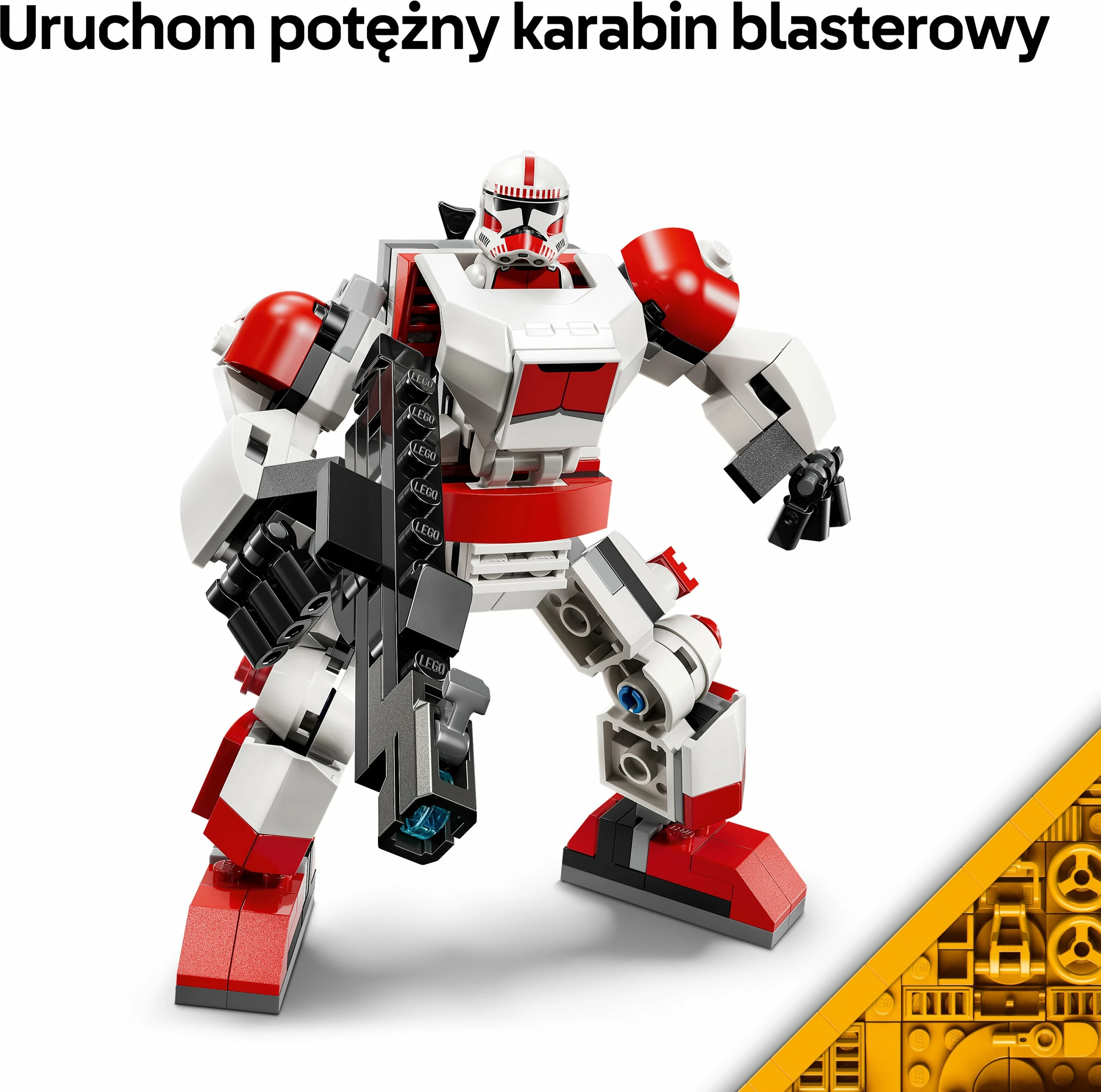 Set LEGO Star Wars Mech Clone Shock Trooper 75448, 151 copë, kuqe/bardhë