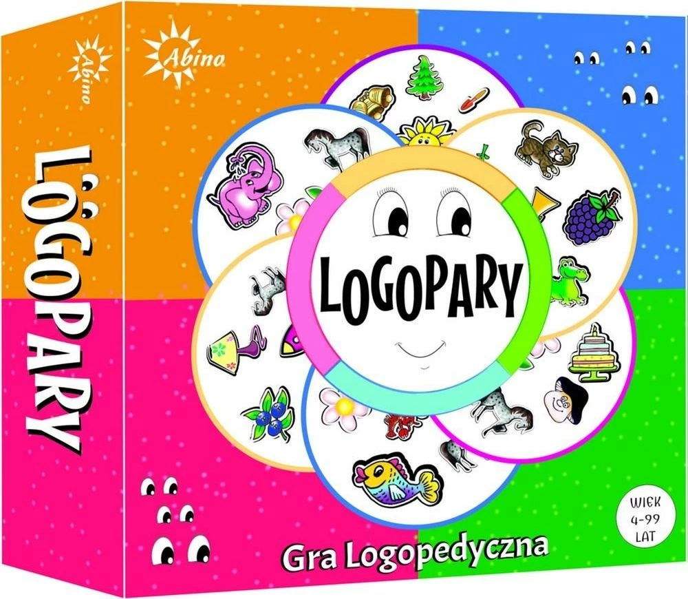 Lojë logopedike Abino Logopary, për fëmijë 4+ vjeç, 2-4 lojtarë, 20 min, në polonisht