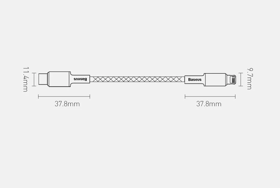 Kabllo Baseus CATLGD-01 USB-C në Lightning, 1m, 20W, e zezë