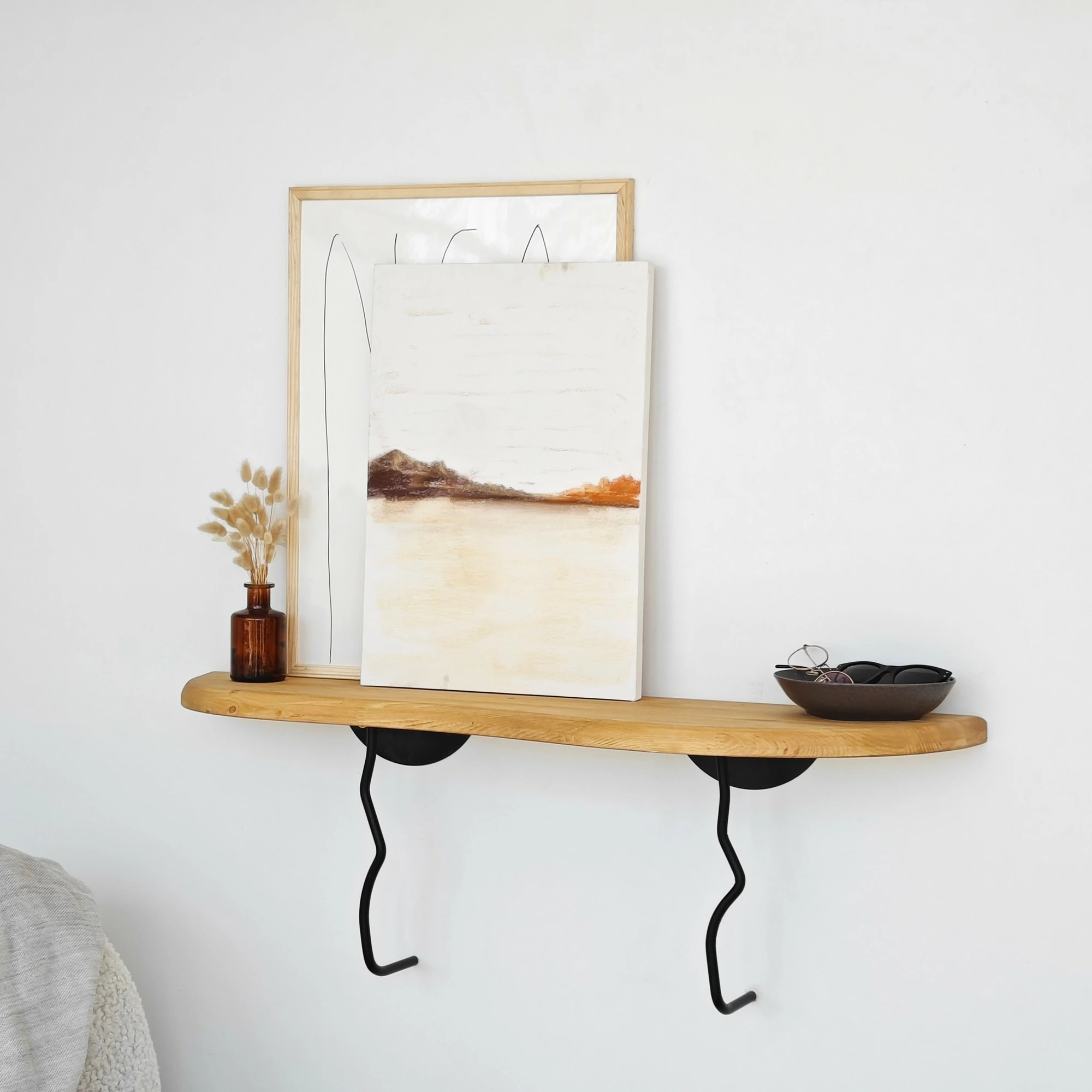 Raft muri Skye Decor, ngjyrë e zezë dhe lis