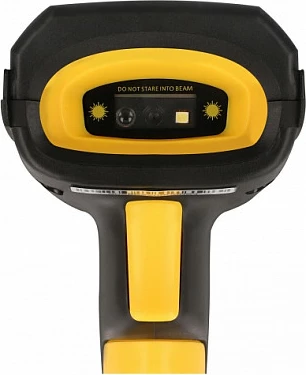 Skaner barkodesh DeLOCK Industrial 1D/2D, Bluetooth 4.1/433 MHz, me bazë karikimi induktive, zi/verdhë