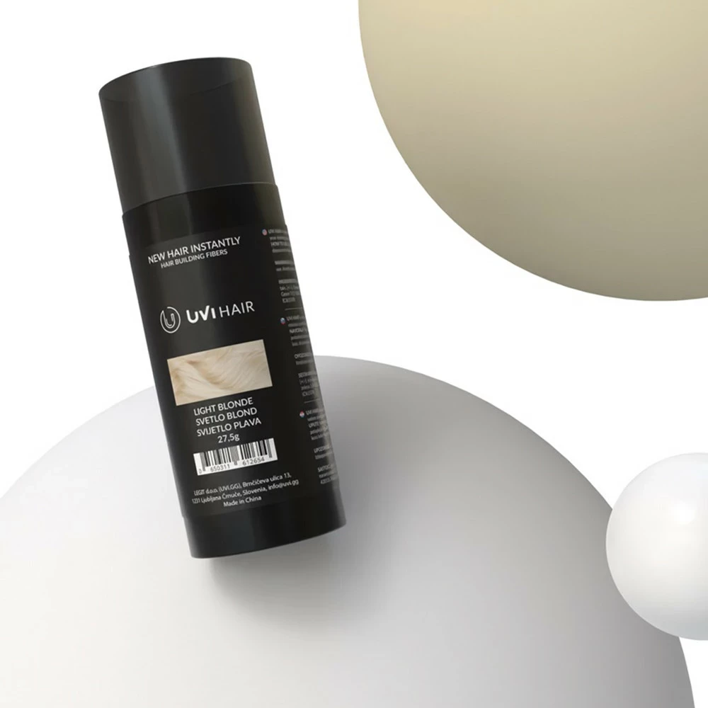 Fije keratine për trashje flokësh UVI Hair Fiber 27.5 g (deri 50 aplikime), Light Blonde
