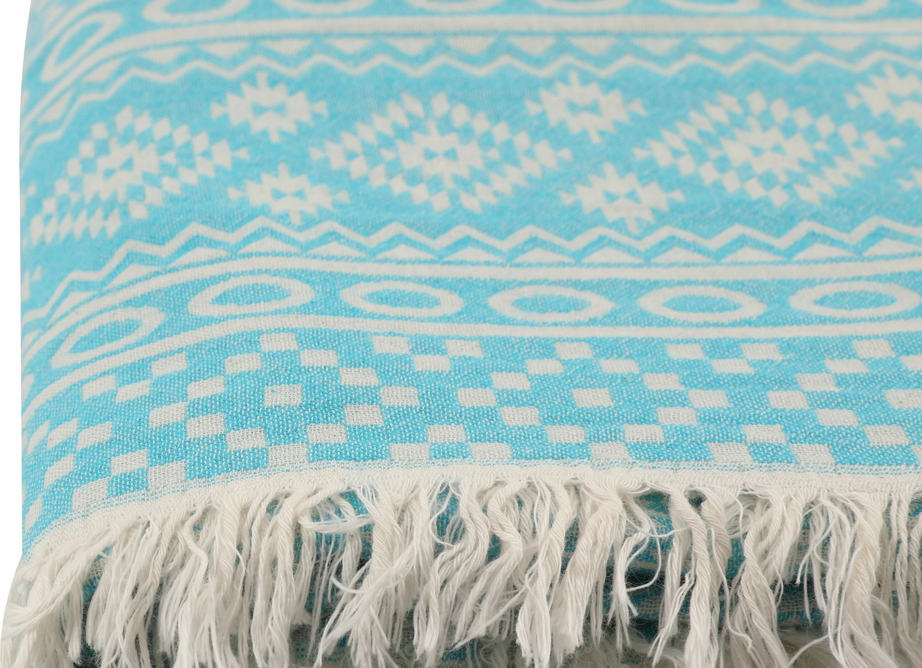 Peshqir plazhi Fouta, model qilimi, ngjyrë turquoise, Mijolnir, 90x170cm