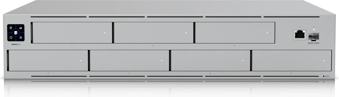 NAS Ubiquiti UNAS-Pro, 7x HDD/SSD, 8GB RAM, 1x GbE, 1x SFP+, rack 2U, hiri