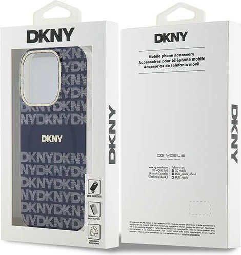 Mbështjellës DKNY IML Mono & Stripe MagSafe për iPhone 15 Pro Max, kaltër