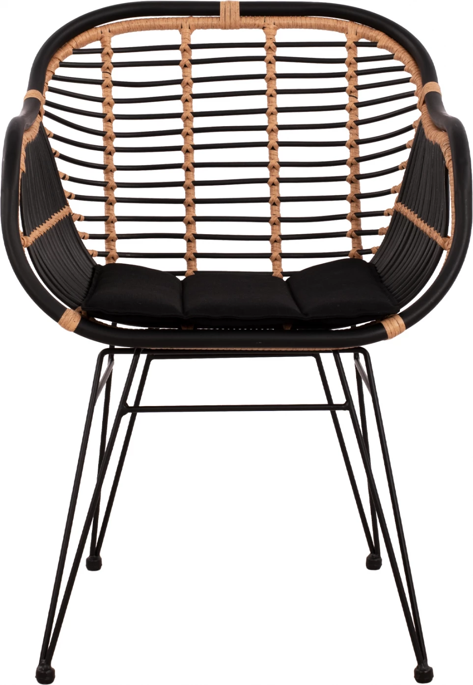 Karrige metalike Allegra me jastëkë FH5663 me thurje, ngjyrë bezhë dhe e zezë, 58x60x82cm