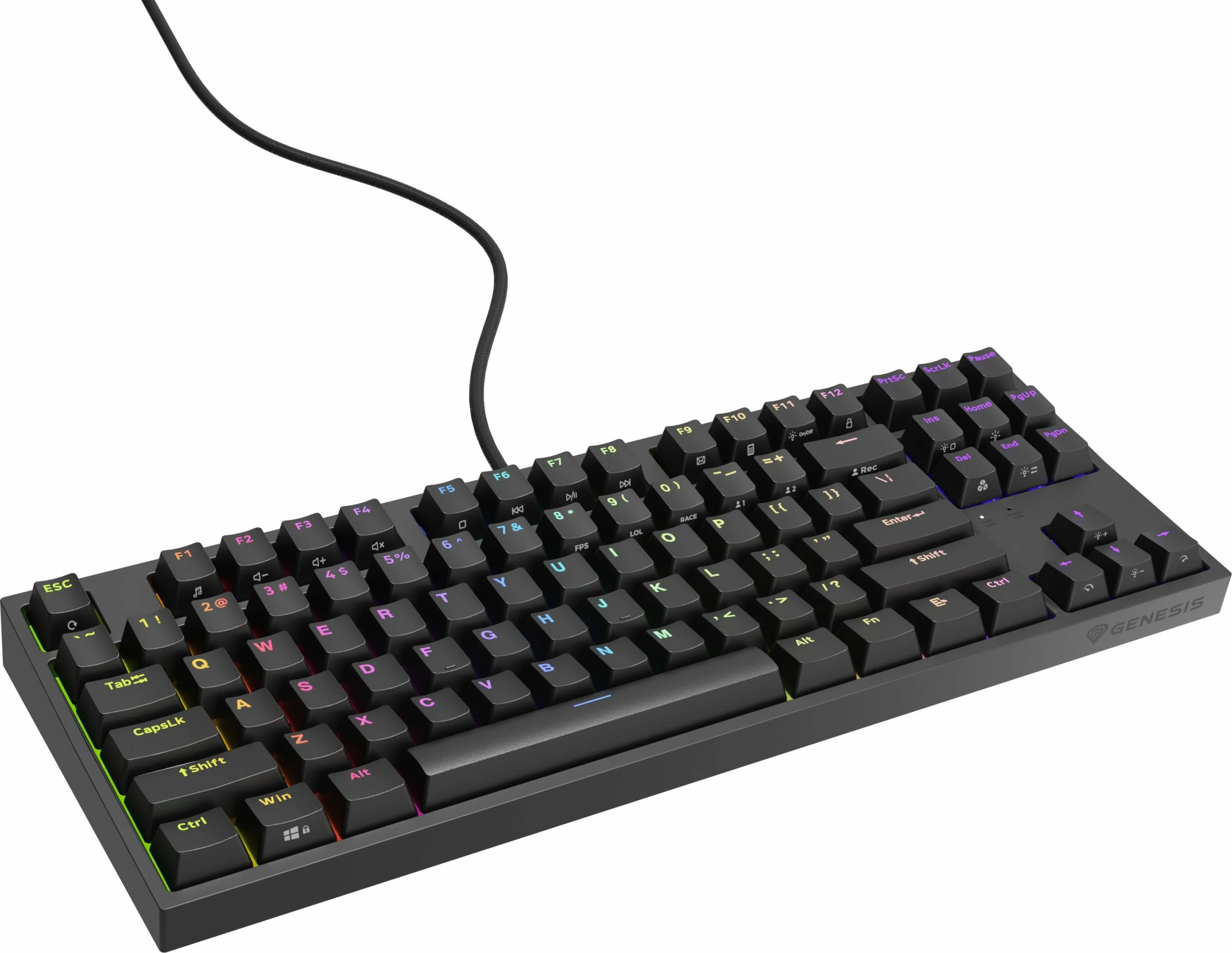 Tastierë mekanike GENESIS Thor 404 TKL NKG-2069, Gateron Yellow Pro, Hot-Swap, RGB, USB me kabllo, US layout, e zezë