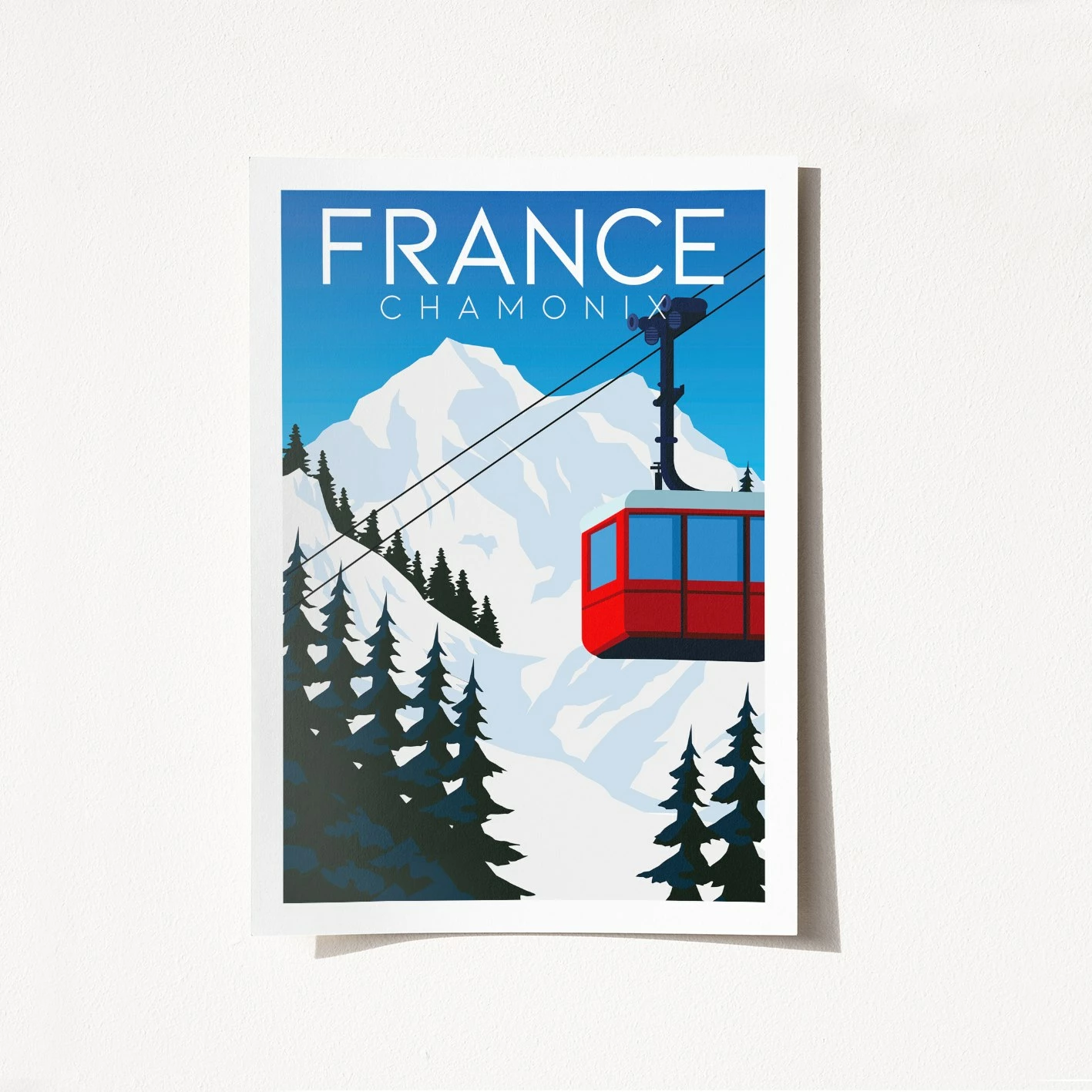 Poster A4, Chamonix Francë - 1993, Wallity