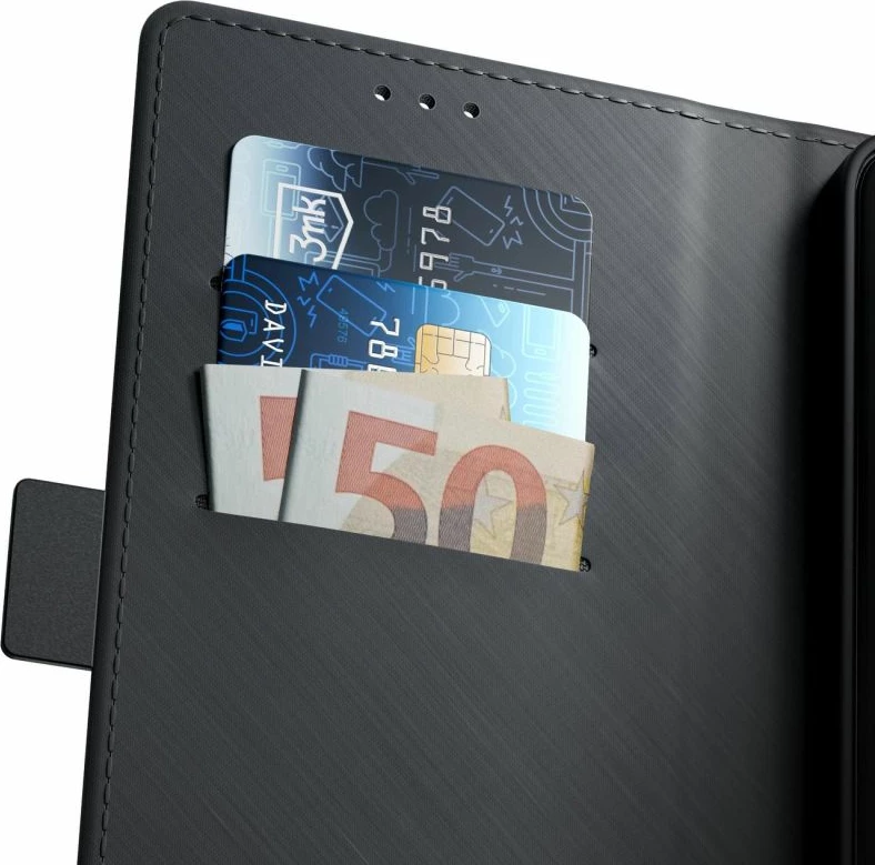 Wallet case 3mk Protection për Xiaomi Redmi 15C, e zezë
