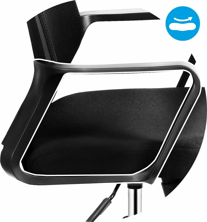Karrige zyre ergonomike Huzaro Manager 2.1, Mesh HD, me rrota, max 130 kg, e zezë