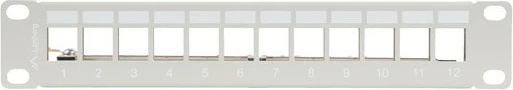 Patch panel LANBERG 12 porta 1U 10" FTP, ngjyrë gri