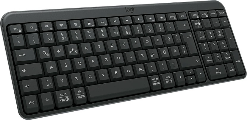 Tastierë wireless Logitech K250, QWERTZ gjermanisht, RF + Bluetooth, me numpad, Graphite