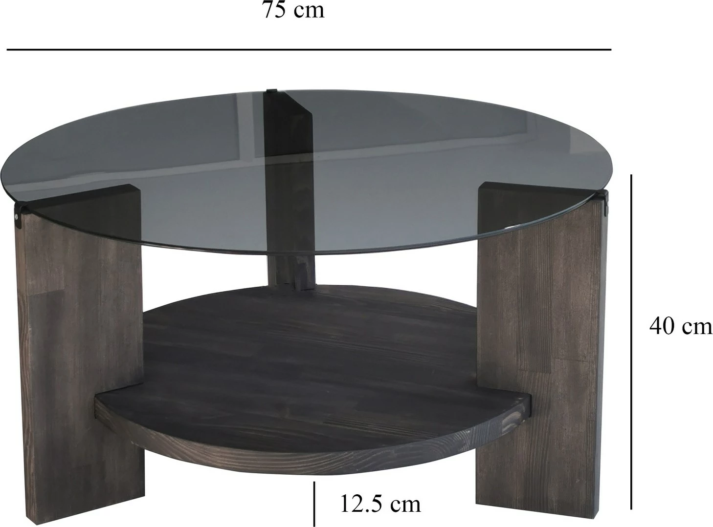 Tavolinë kafeje Hanah Home, Mahal, anthracite, kafe e errët
