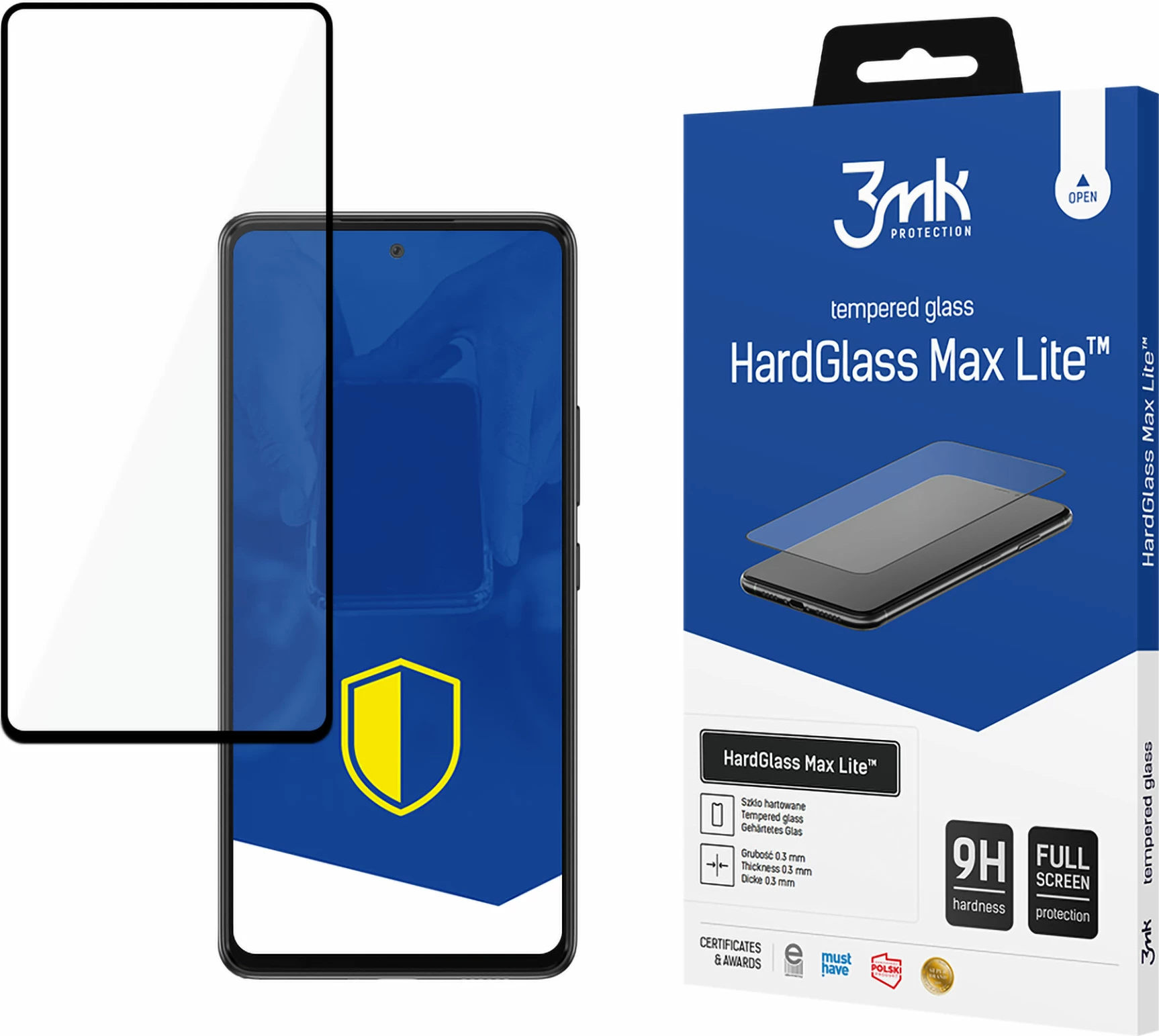 Xham mbrojtës 3mk HardGlass Max Lite për Samsung Galaxy A53 5G, i zi