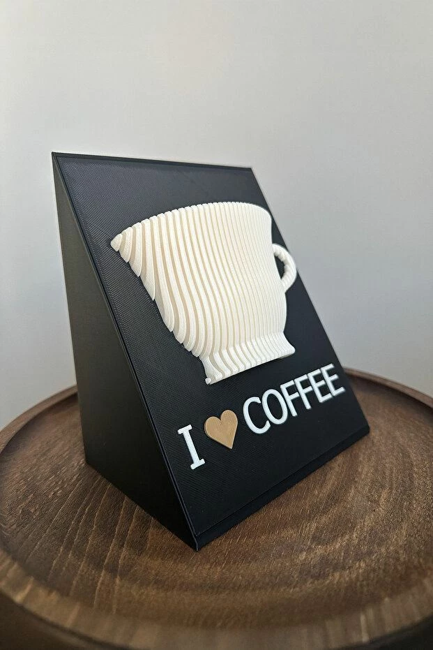 Objekt dekorativ Evila Originals, Coffee Corner, ngjyrë e zezë dhe e bardhë