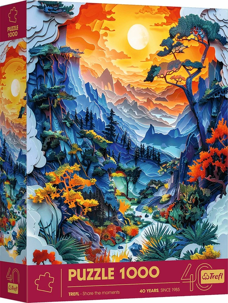 Puzzle Trefl Valley 40045, edicion 40 vjetori, efekt 3D, 1000 copë, 68.3 x 48 cm