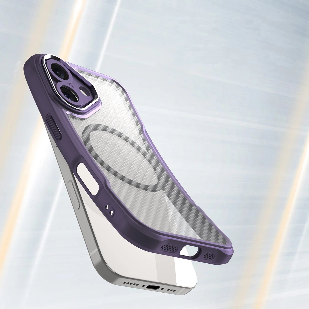 Mbështjellës Hurtel Leading Series MagSafe për iPhone 16, TPU, Vjollcë