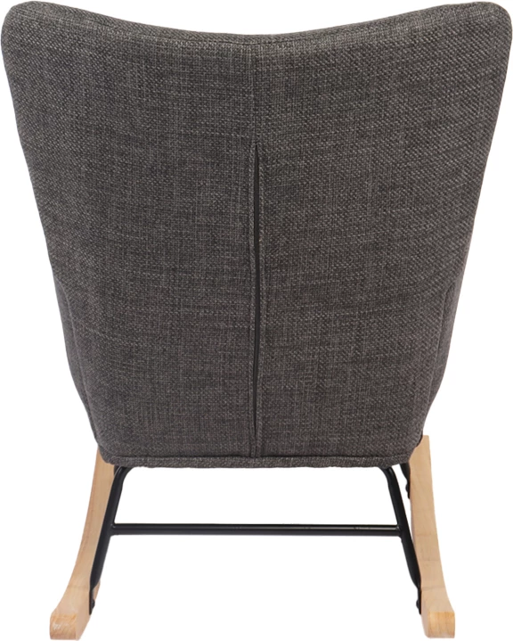 Karrige lëkundëse Jianna, material tekstili ngjyrë gri e errët, këmbë natyrale, 79x64x89cm