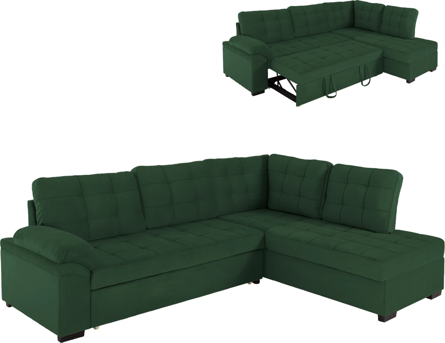 Kënd divani JADE, kënd i djathtë, ngjyrë cypress, FH3144.05R, 250x80-180x73-88H cm