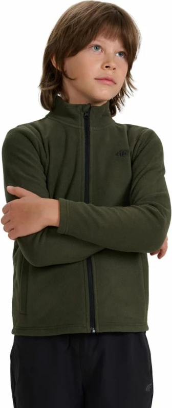 Xhemper fleece për djem 4F, khaki [Madhësia: 134]