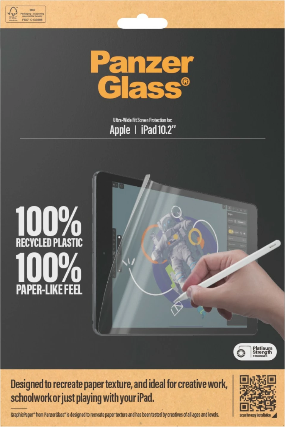 Mbrojtës ekrani PanzerGlass GraphicPaper për iPad 10.2, transparent