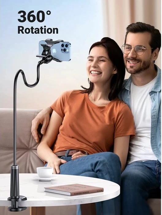 Mbajtëse telefoni UGREEN 80906, krah fleksibil 90cm, kapëse deri 8cm, për 4-7.2\", e zezë