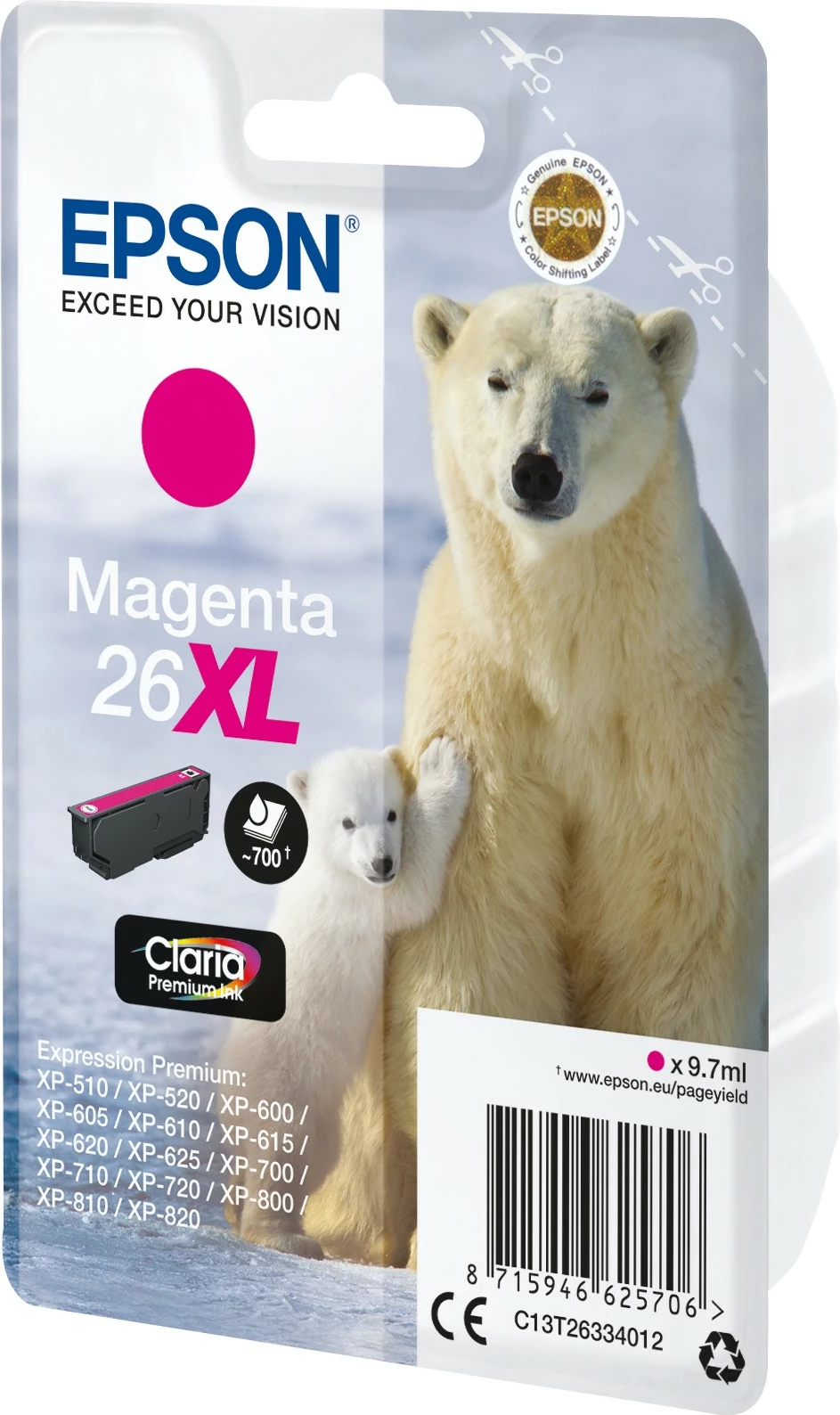 Toner Epson 26XL magenta, High Yield, 9.7ml