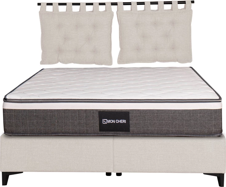 Set jastëkësh për shpinë krevati, 2 copë, ngjyrë e bardhë e zbehtë, 70x10x50