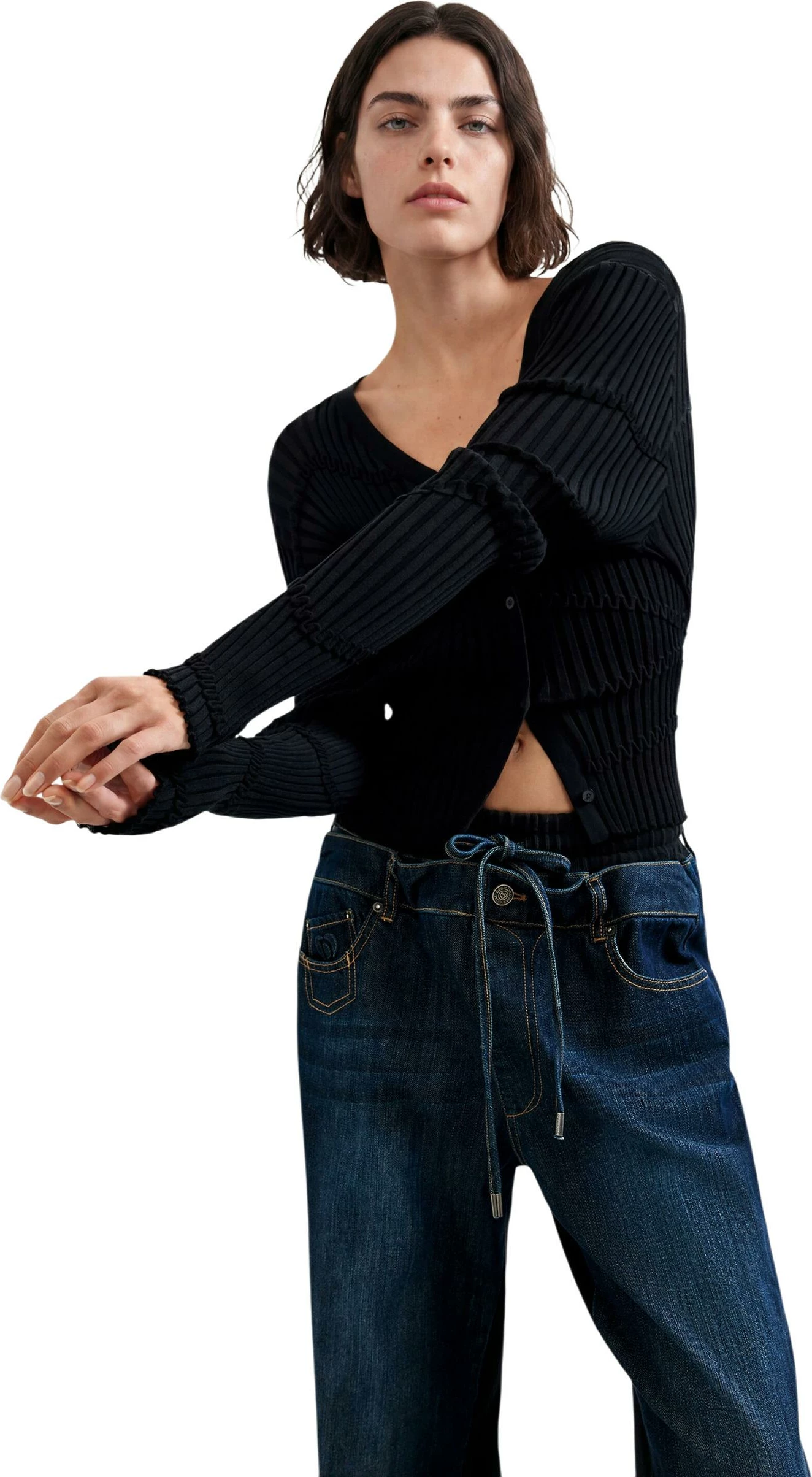 Pantallona xhinse për femra Desigual 26WWDD14, blu [Madhësia: L]