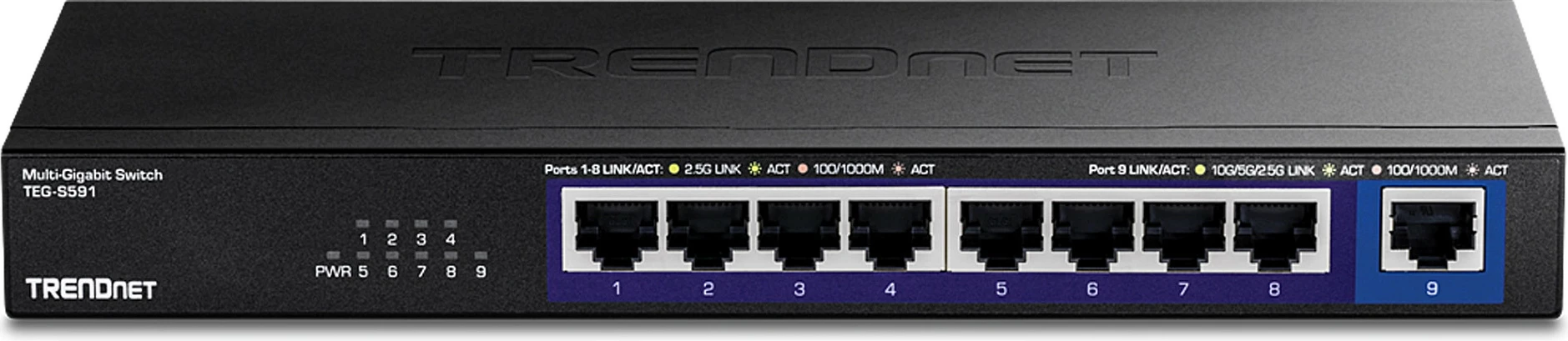 Switch TRENDnet TEG-S591, 8x 2.5G RJ-45 + 1x 10G RJ-45, Unmanaged, pa ventilator, i zi