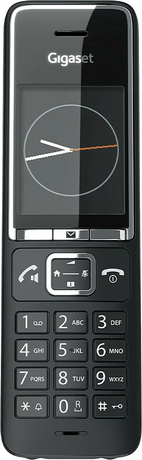 Telefon Gigaset E560, DECT, Pa tel, Speakerphone, 200 kontakte, Caller ID, Ngjyrë zezë, argjendtë