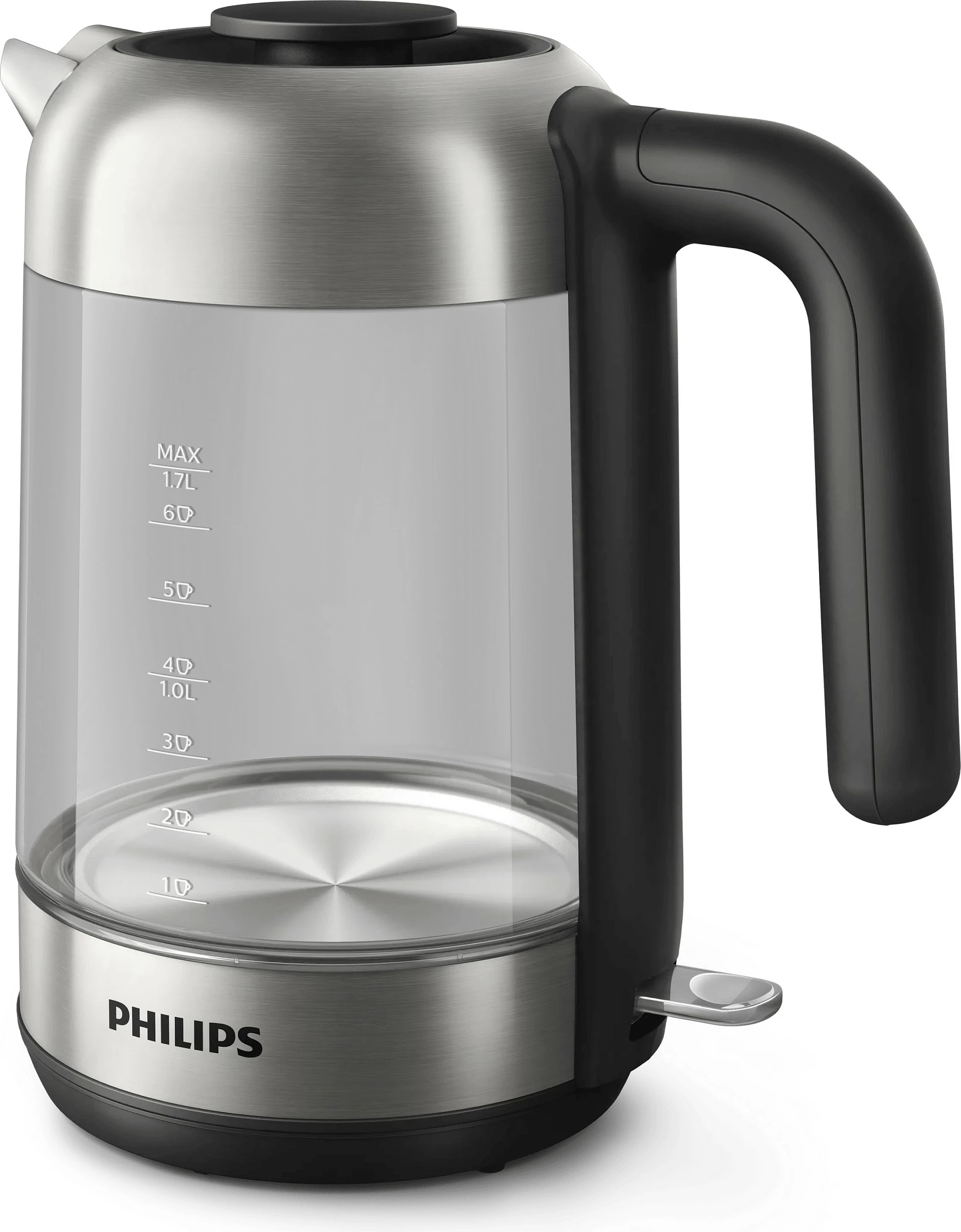 Çajnik elektrik Philips HD9339/80, 1.7 L, xham/inoks, i zi/argjend