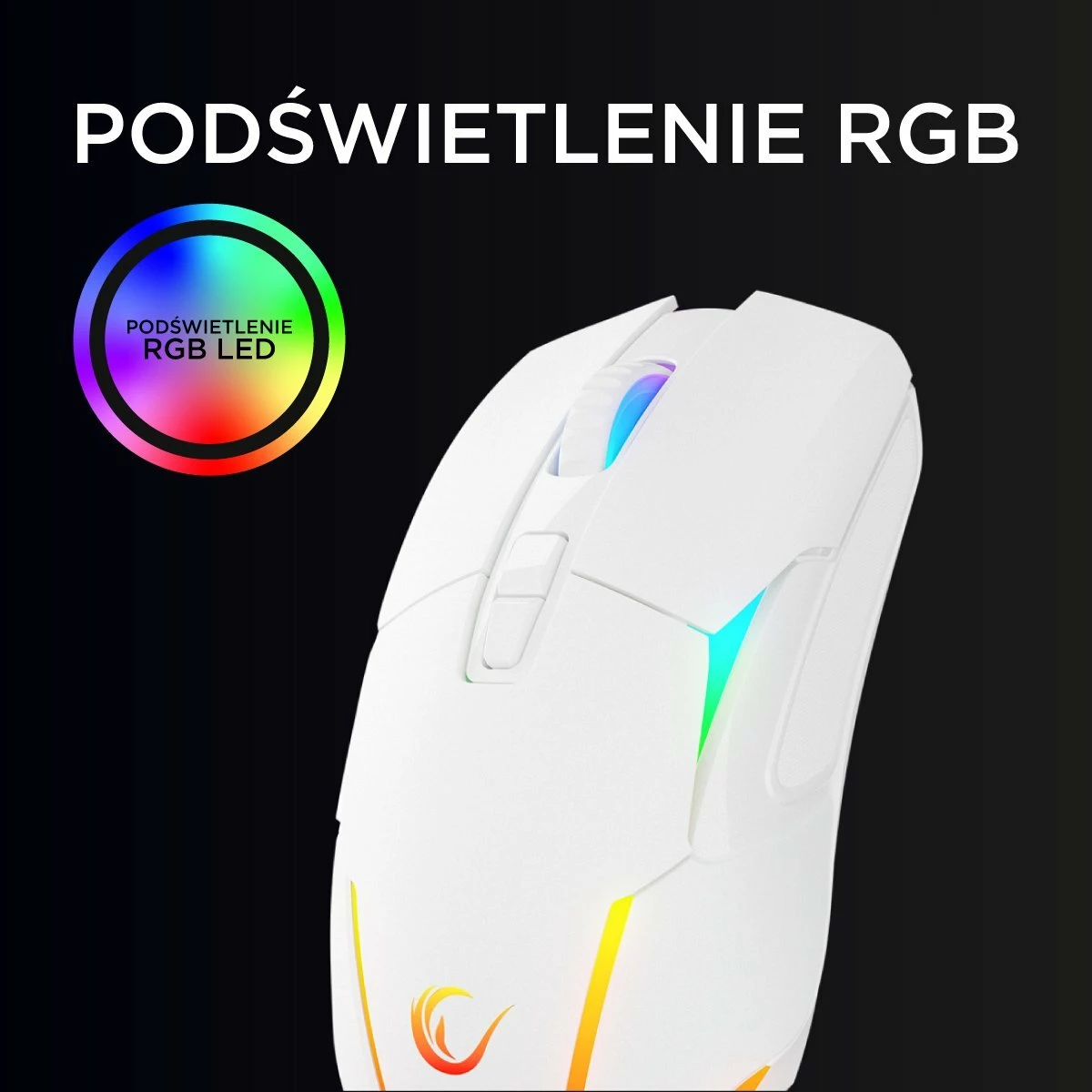 Maus Rampage Nova M4 NOVA M4-WHITE 800-4800 DPI RGB, i bardhë