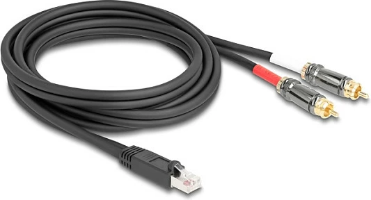 Kabllo DeLOCK 88171 RJ-45 në 2x RCA, 2m, e zezë