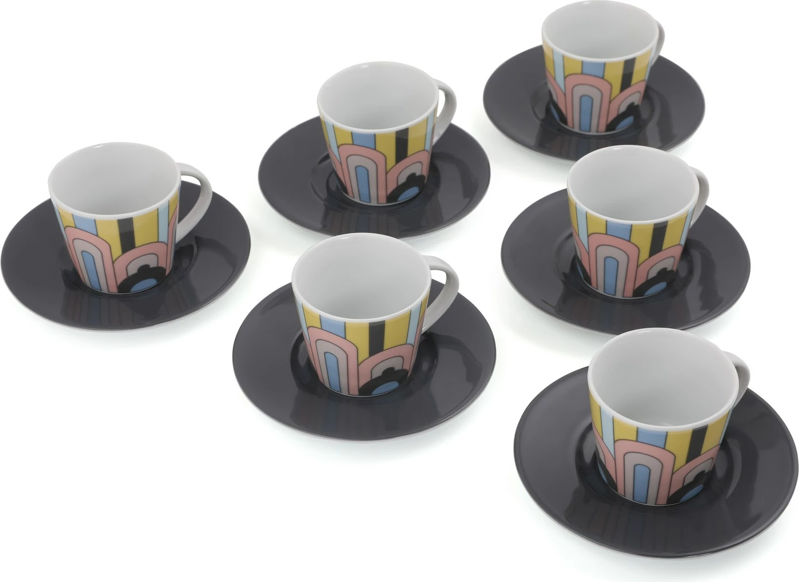 Set filxhanësh për kafe, shumëngjyrësh, Hermia Concept, 12 copë, TL12KT60010876