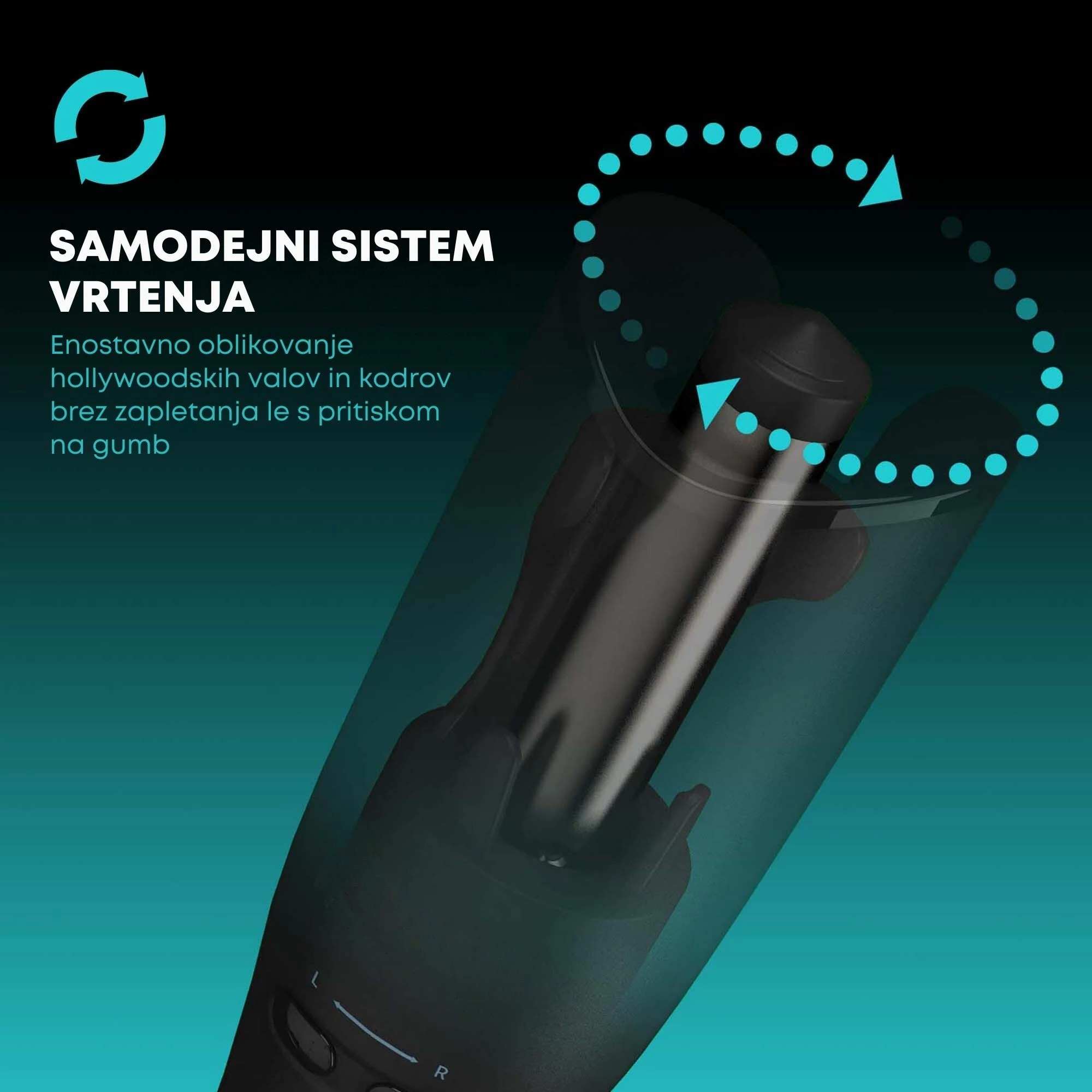 Pajisje automatike për kaçurrela Revamp iGEN Progloss Hollywood Curl CL-2750, pa kabllo, 19 mm, 150–210°C, e zezë, set me bazë karikimi