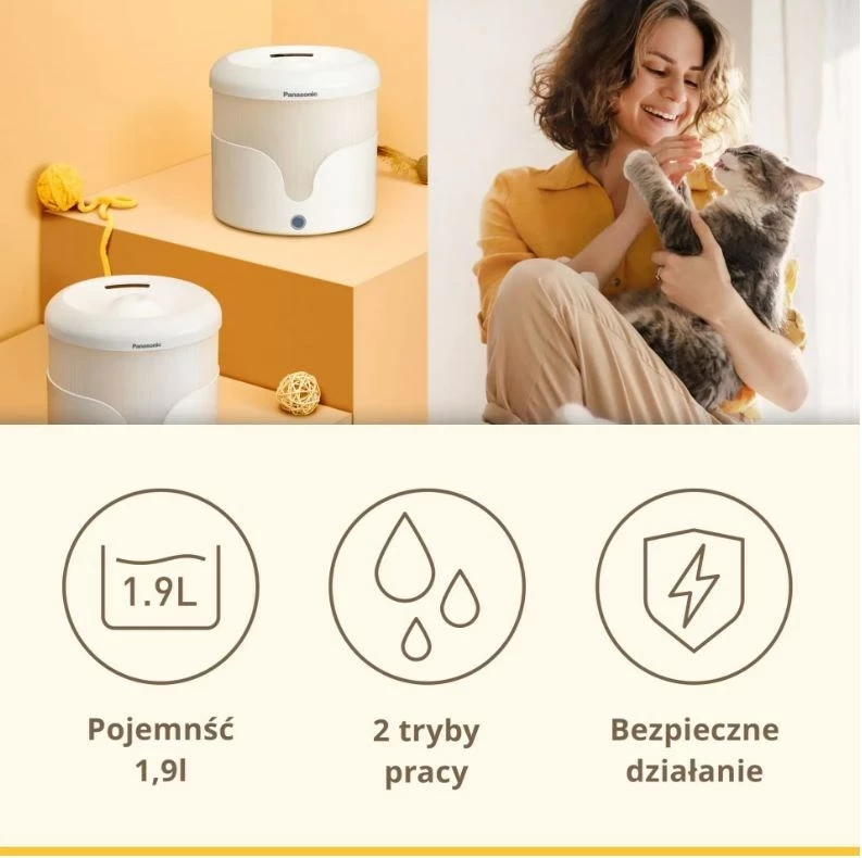 Ujëmbledhës automatik për mace Panasonic CP-JNW01CW, Plastikë, Bardhë
