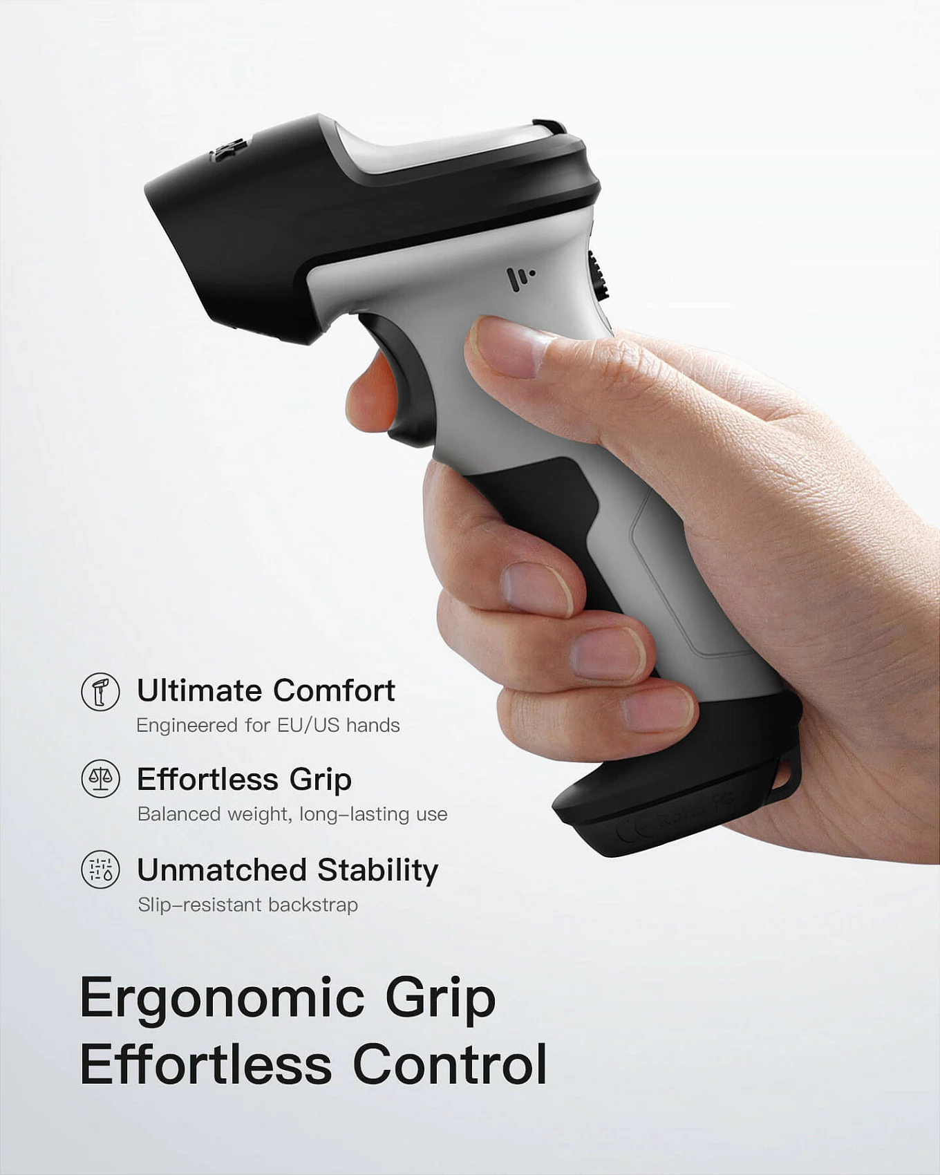 Skaner barkodi Inateck BCST-70, 1D laser, Bluetooth/USB, 2600mAh, i zi/gri