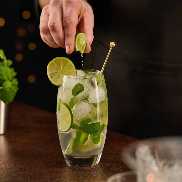 Set koktejsh VONSHEF Parisian 1000445, shaker 550 ml, 6 copë, jeshile/ari