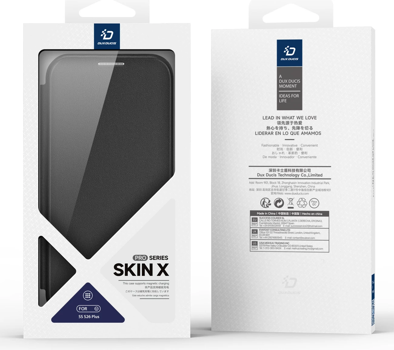 Mbështjellës me portofol Dux Ducis Skin X Pro për Samsung Galaxy S26+, MagSafe kompatibil, eko-lëkurë/TPU, i zi