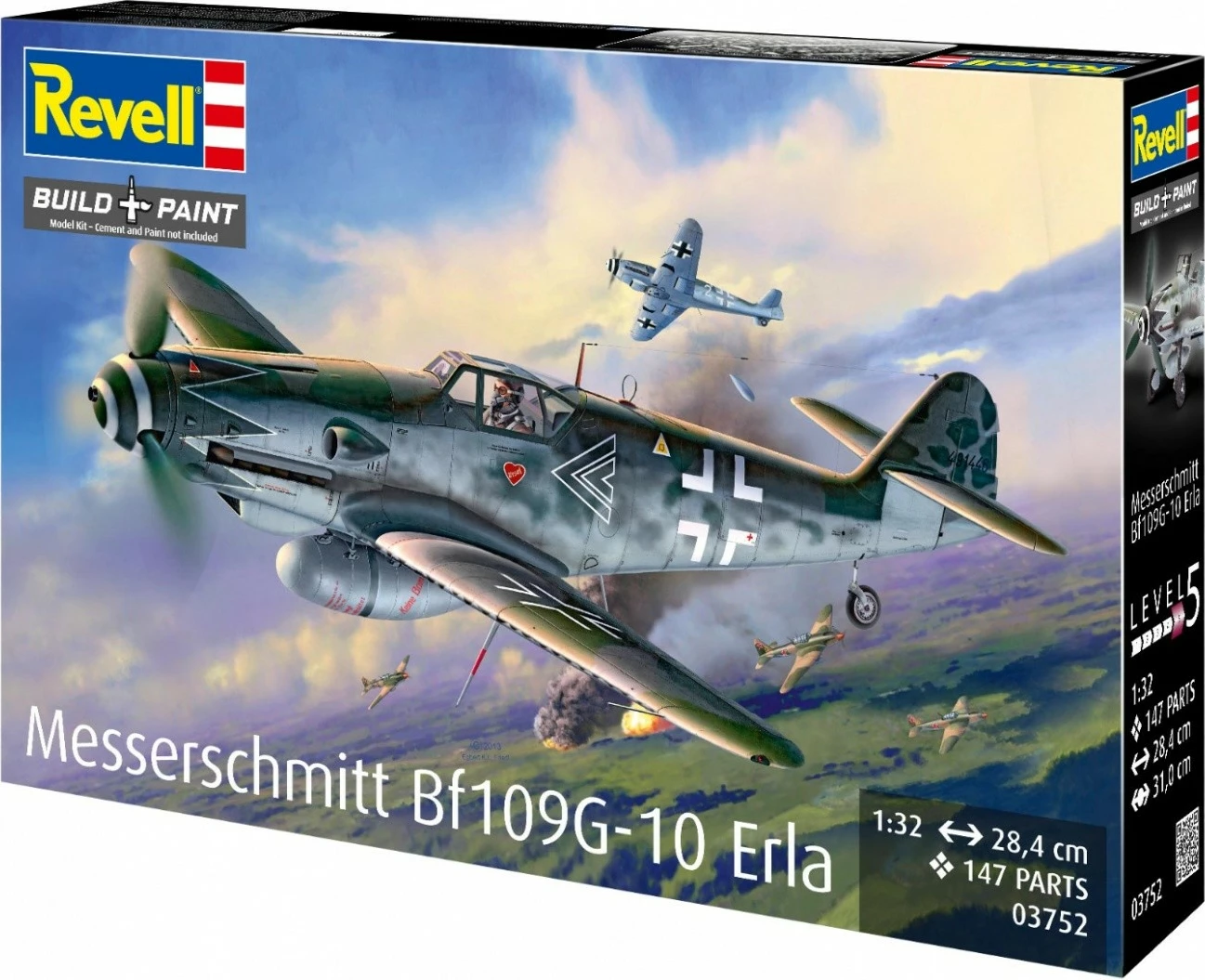 Model plastik aeroplan Revell Messerschmitt Bf109G-10 Erla REV-03752, shkallë 1:32, 147 copë