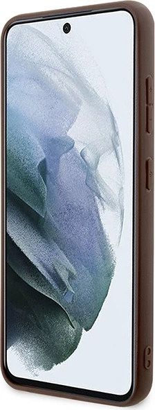 Mbështjellës Guess 4G Metal Gold Logo për Samsung Galaxy S24+, kafe