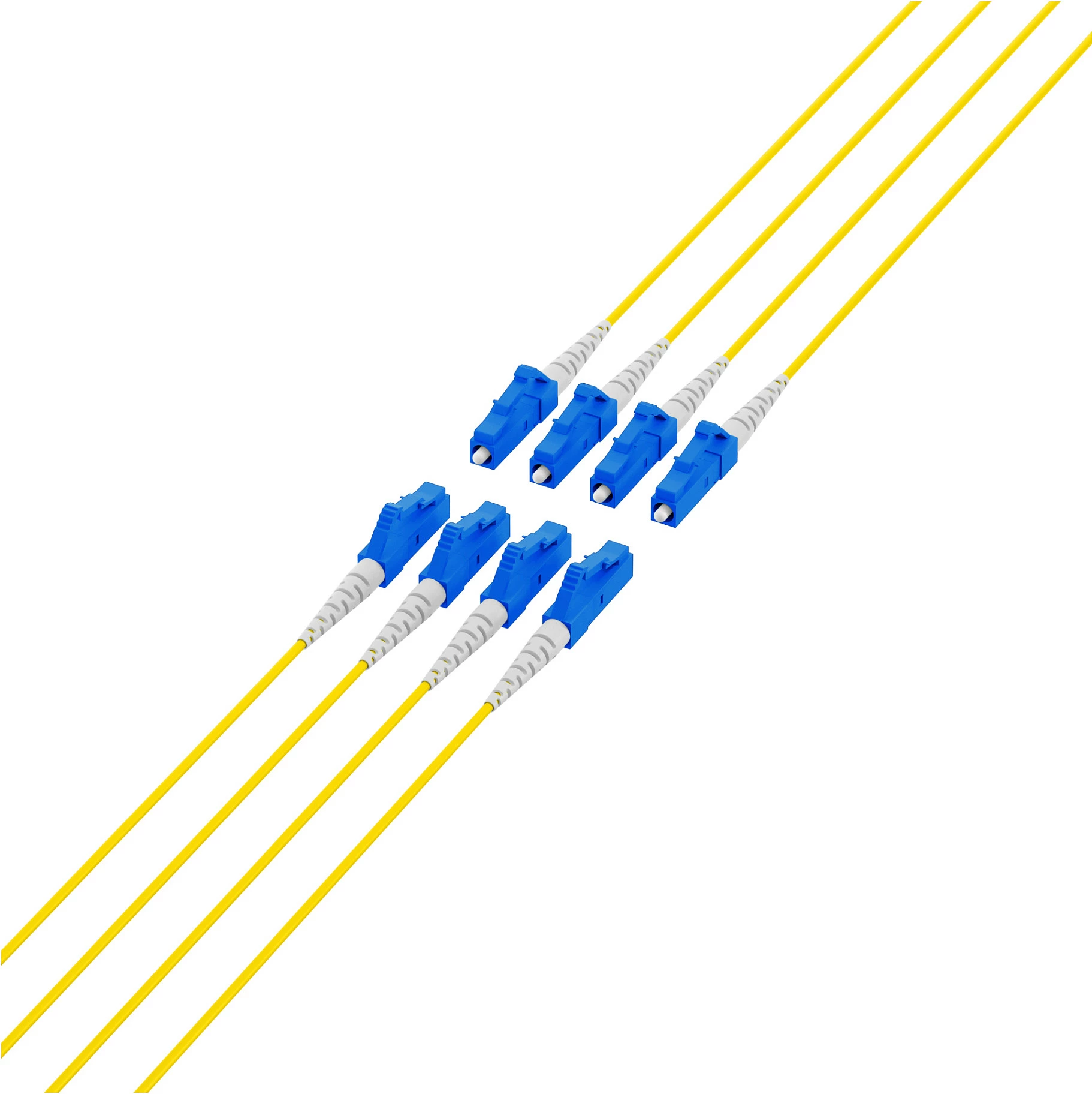 Kabëll fibër optike EFB Elektronik U-DQ(ZN)BH OS2 8x LC-LC, 10m, LSZH, G657A1, zi/verdhe/kaltër