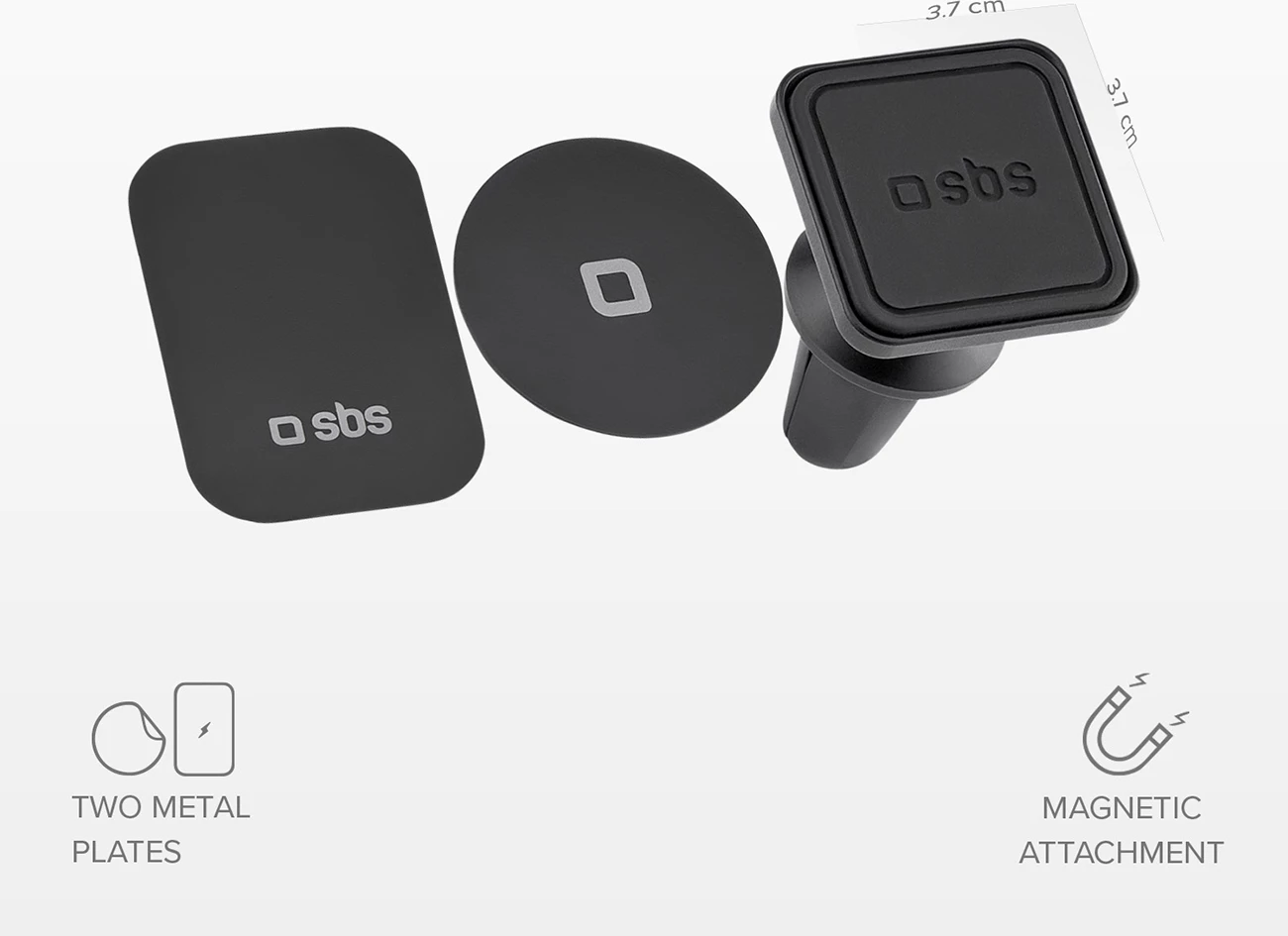 Mbajtës magnetik për celular SBS TESUPMAGLCLIP, i zi