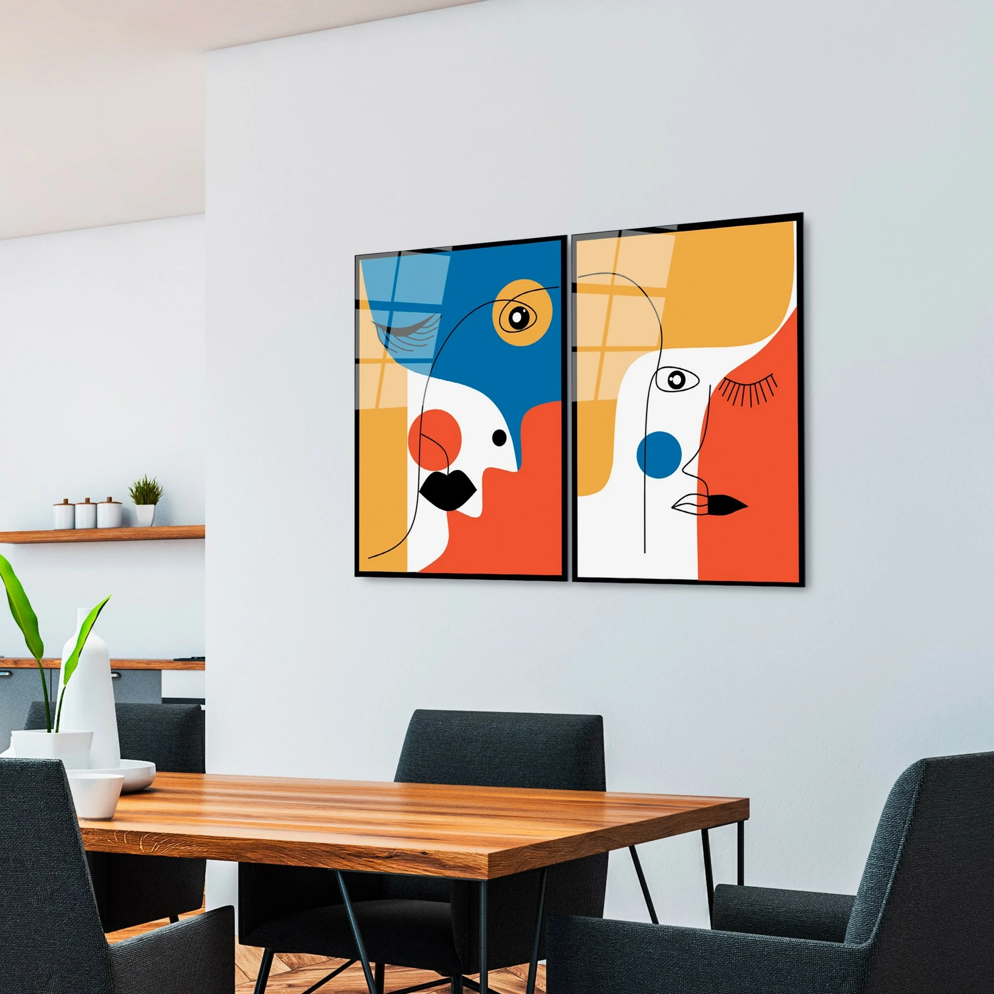 Pikturë dekorative prej xhami të temperuar (2 copë), Wallity, UV-950, 45x65cm