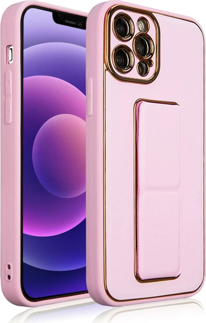 Mbështjellës Hurtel Kickstand Case për Samsung Galaxy A12 5G, silikon, rozë