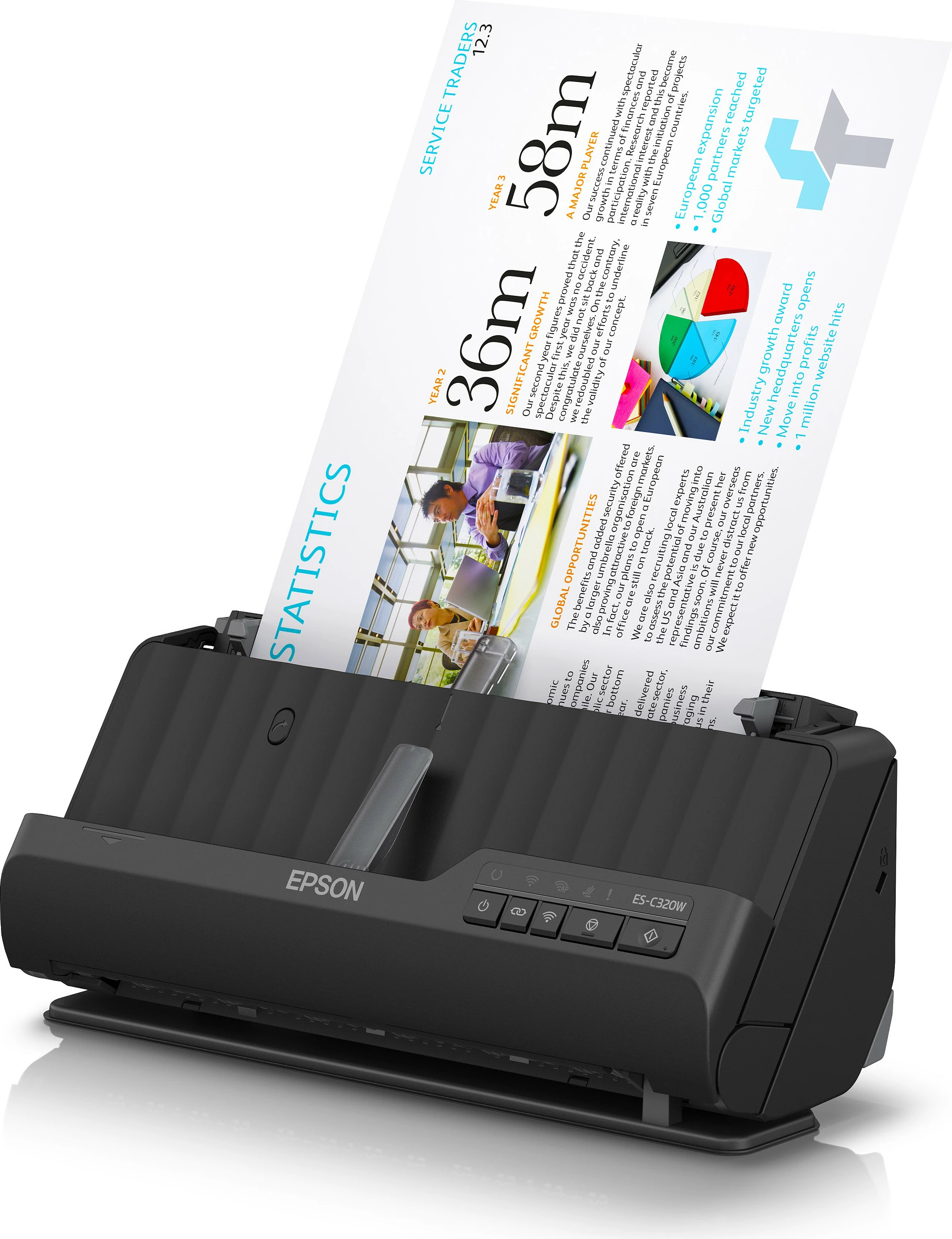 Skener Epson WorkForce ES-C320W, Duplex, Wi‑Fi, 30 ppm, i zi