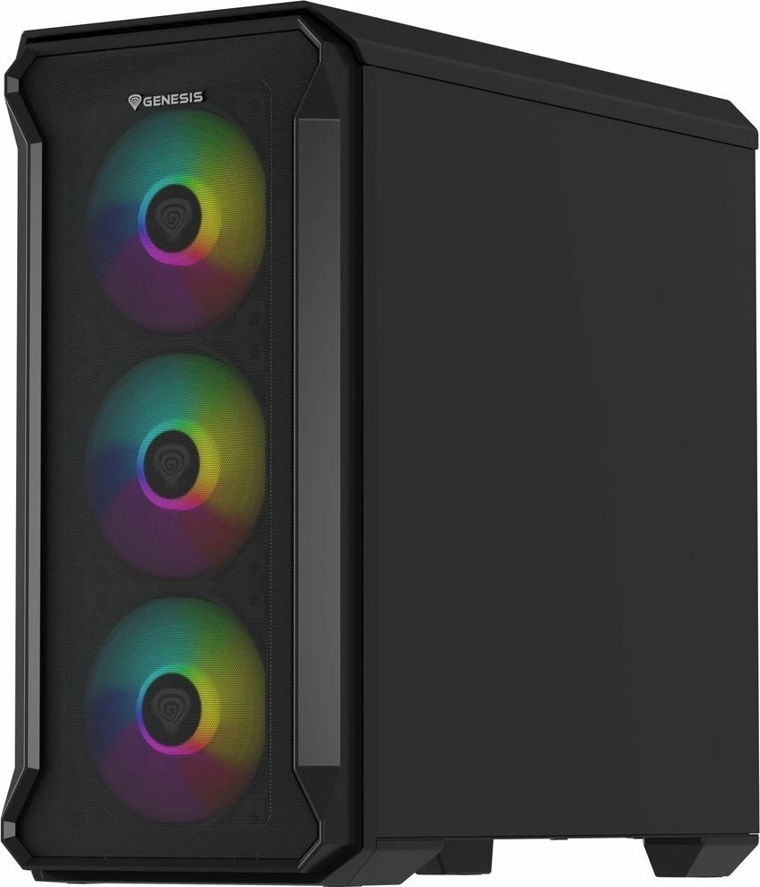 Kasë GENESIS Irid 503 ARGB V2 NPC-1559 Micro Tower, Micro-ATX/Mini-ITX, x4 ventilatorë ARGB 120mm, e zezë